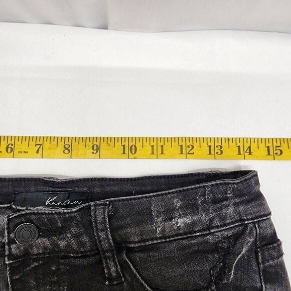 Kancan Black Denim Distressed Jean Shorts Size 9 Style Kc11142 - Picture 3 of 7